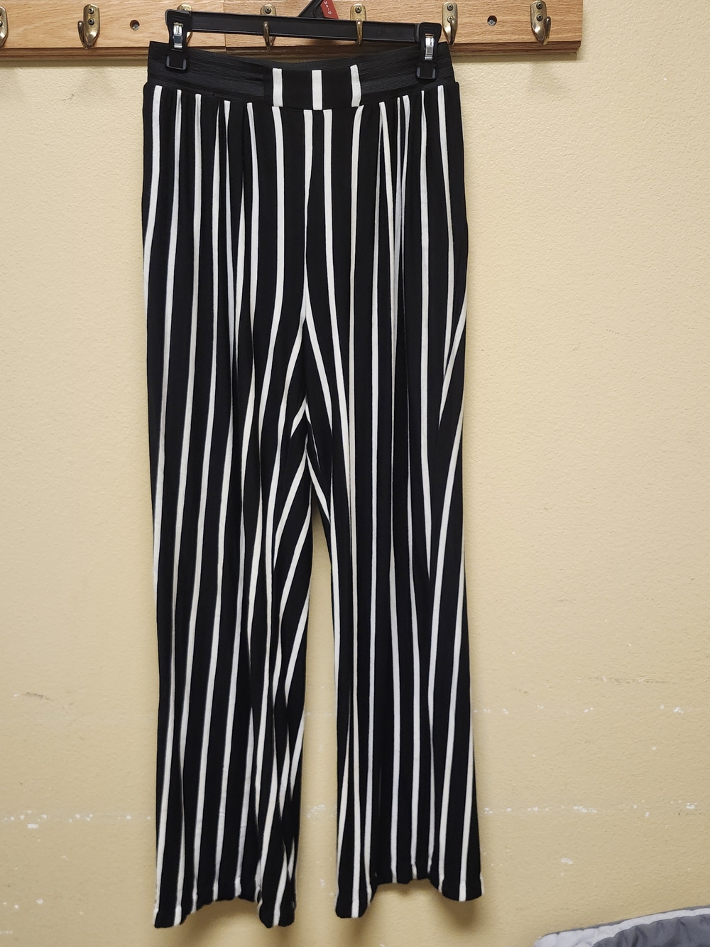 Ashley Stewart Striped Wide Leg Pants Black & White Size 12